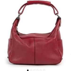 TOD’s Mini Mickey Bag- Burgundy Leather with Silver tone hardware.